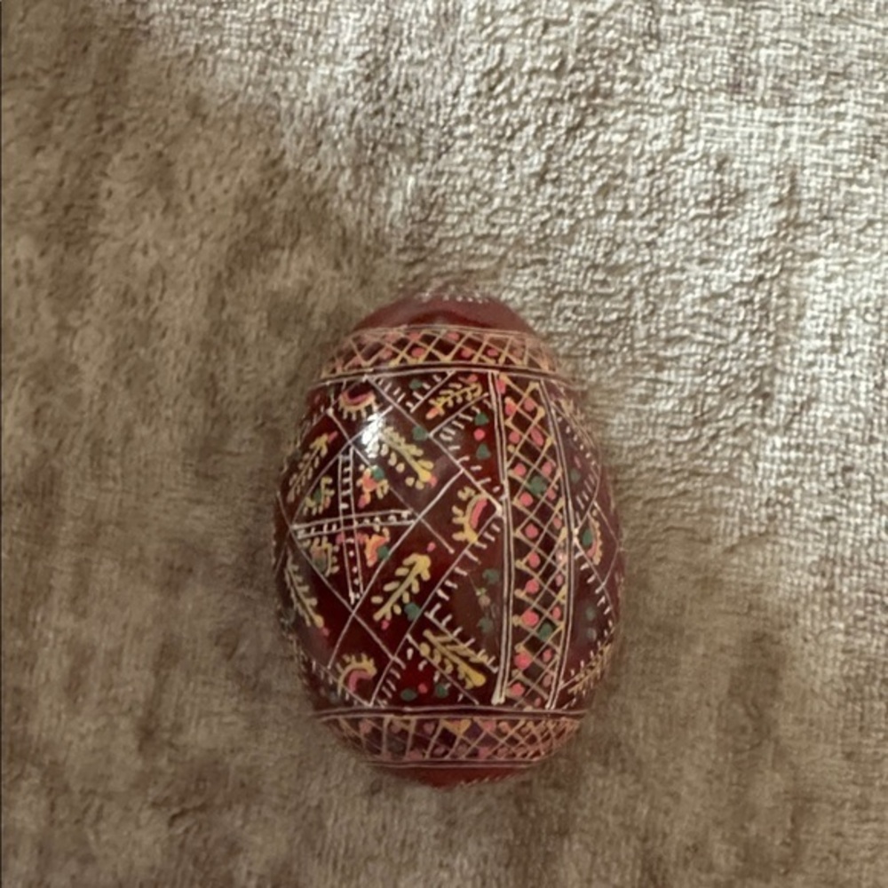 Decorative Red and Gold Egg